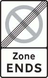 End of controlled parking zone