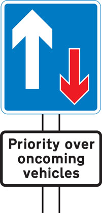 Traffic Has Priority Over Oncoming Vehicles Road Sign UK Traffic And 