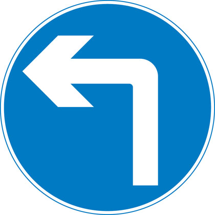 Turn left ahead road sign | UK Traffic and Road Signs